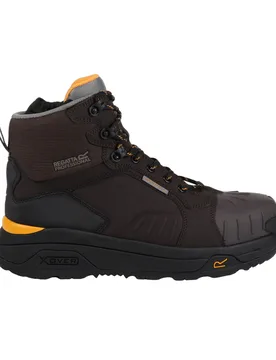 Mens Exofort Safety Boots (Chestnut/black) - Size Uk 12 - Regatta - FashionsVida