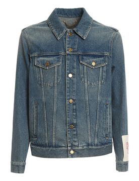 Giacca Agenore in denim con patch logo