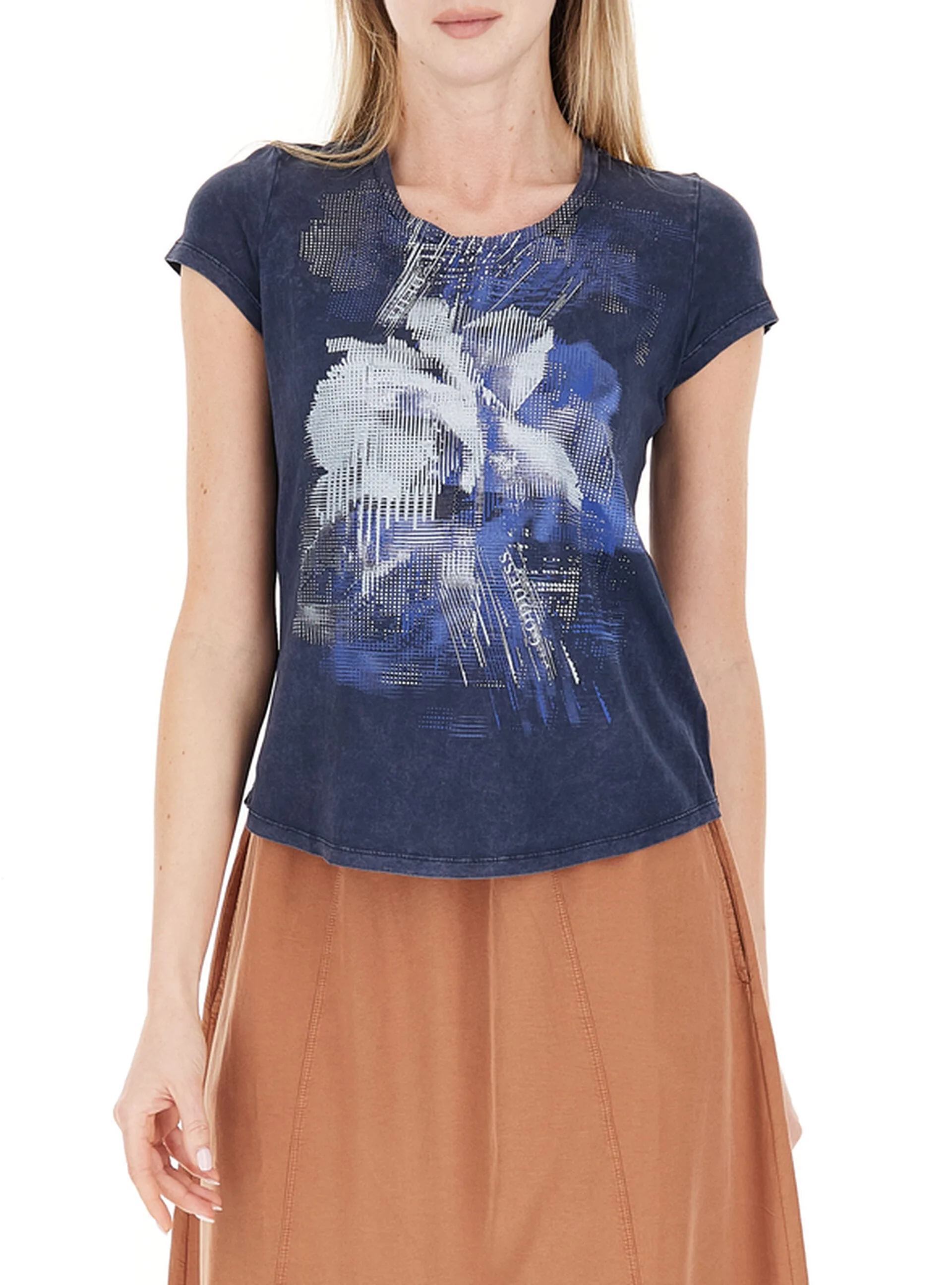 DEHA T-shirt girocollo BLU NAVY XS - DEHA - FashionsVida