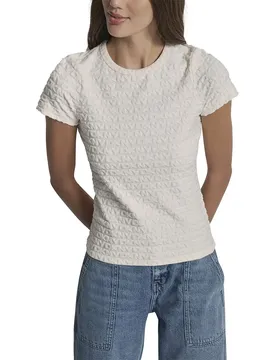 T-shirt à Manches Courtes Logo Jacquard Egg Nog Beige L