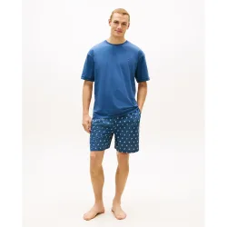 Set pijama camiseta y con pantalones cortos de tela estampados de hombre