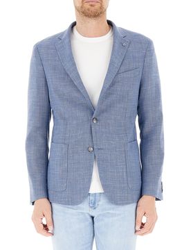 Giacca misto lana BOSS AZZURRO OXFORD 50