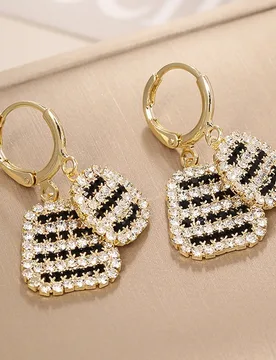 Fashionable and exquisite geometric earrings, high-end double-layer contrasting color earrings, niche light luxury earrings - Aliexpress - FashionsVida