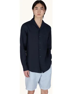 Paul & Shark - Camisa de hombre en linen Soffio con bolsillo - PAUL & SHARK - FashionsVida
