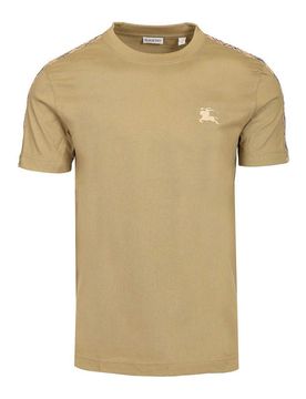 T-shirt in cotone con finiture a quadri