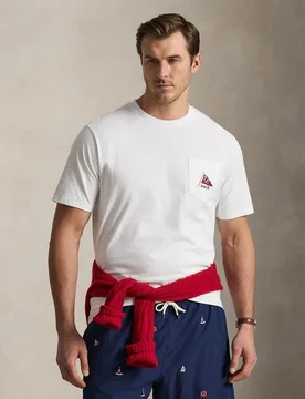 Camiseta de hombre de algodón con bolsillo Polo Bear tallas grandes - Polo Ralph Lauren - FashionsVida
