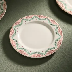 Plato de postre Christmas Trees Navidad
