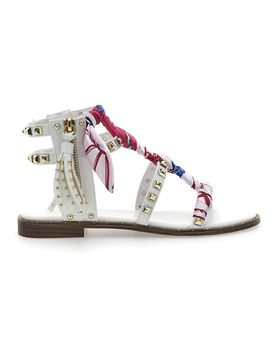 Sandali alla Schiava Bianchi con Borchie 1532 38