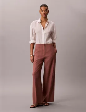 Pantalón de mujer de vestir de lino - Calvin Klein - FashionsVida