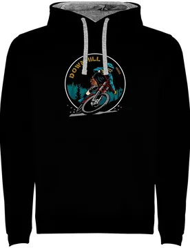 Felpa Con Cappuccio Downhill Rider Bicolor Black / Grey - Kruskis - FashionsVida