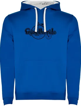 Felpa Con Cappuccio Enjoy The Ride Two-colour Royal Blue / White