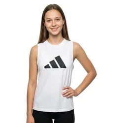 T-shirt Sans Manches Train Essentials Logo White / Black L