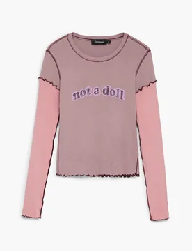 T-shirt not a doll RED S female - Desigual - FashionsVida