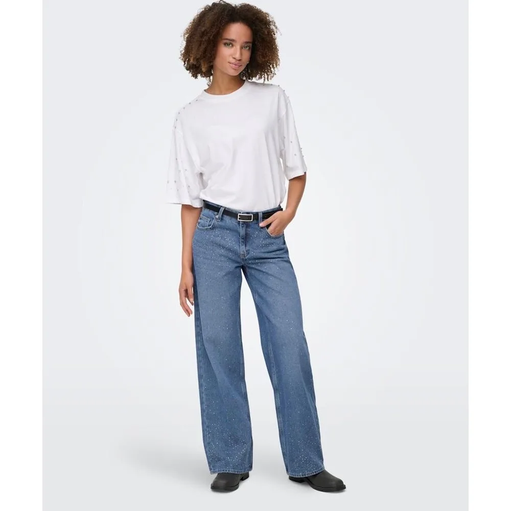 Pantalón largo vaquero de mujer ancho - Only - FashionsVida