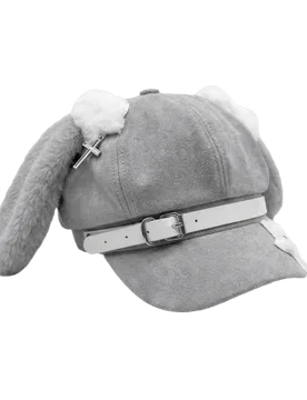 Cute Cat Ears Dog Ears Beret Soft Fabric Gothic Newsboy Cap Lolita Leather Buckle Octagonal Hat Ladies - Aliexpress - FashionsVida
