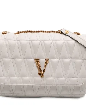 Nappa Leather Virtus V Crossbody - Versace - FashionsVida