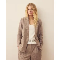 Blazer lisa lino de mujer