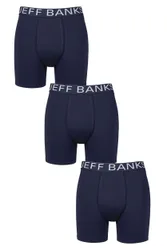 Mens 3 Pack Jeff Banks Plain Bamboo Trunks Navy / White S - Blue - Size: Small