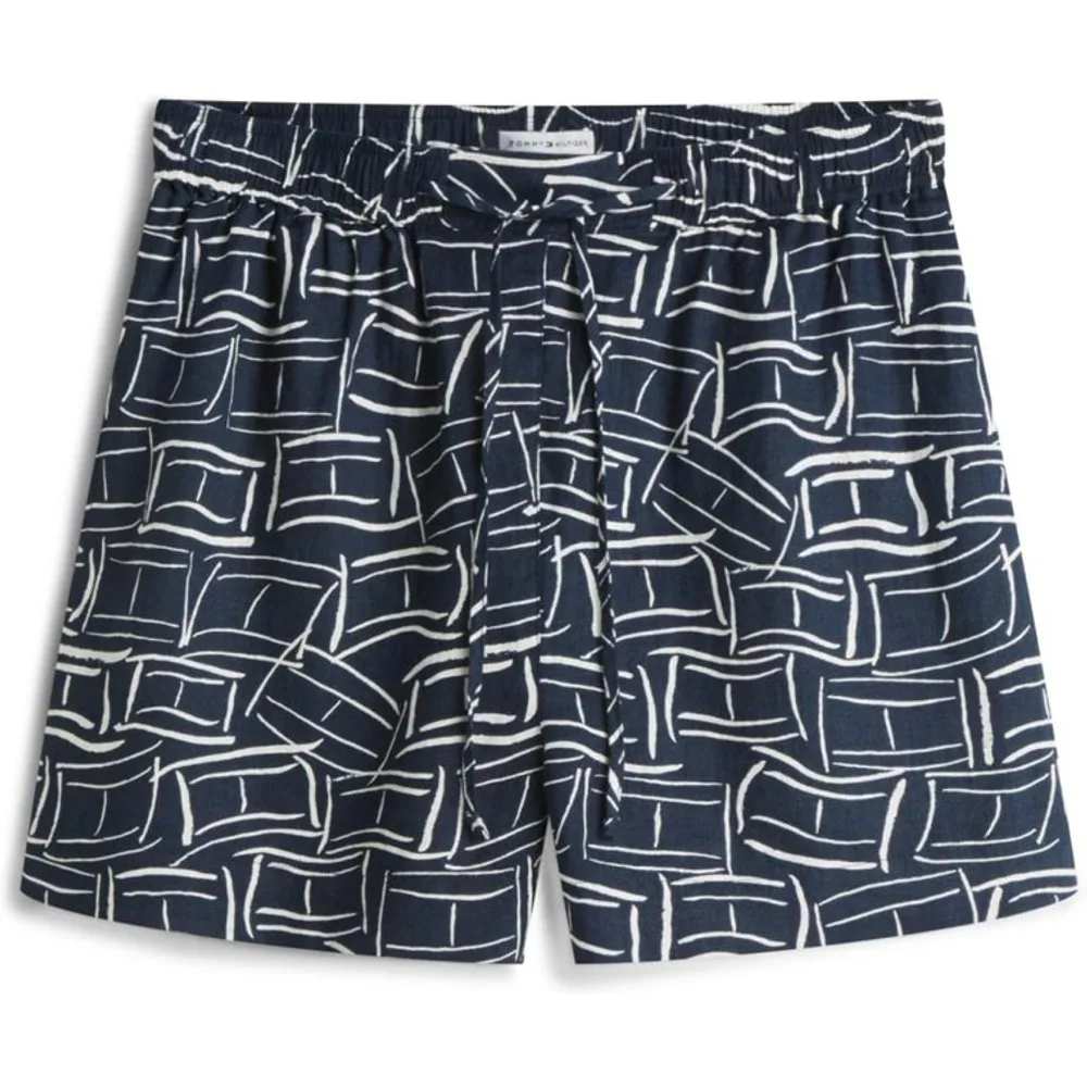 Short de mujer en lino con estampado geométrico - Tommy Hilfiger - FashionsVida