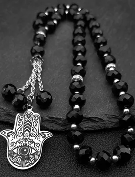 Hamsa Hand of Fatima Stainless Steel Car Pendant for Women Men Fatima´s Hand Turkish Eye Glass Prayer Beads Chain Jewelry Gift - Aliexpress - FashionsVida