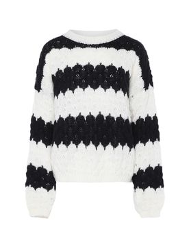 Ebeeza Jersey negro / blanco lana