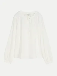 Bluse mit Bindeband Weiß 38