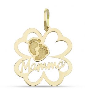 Ciondolo Mamma Piedini Oro Giallo GL101458