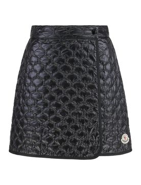 Quilted Padded Webbing-trimmed Shell Mini Skirt