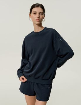 Donna Maglione Girocollo in Cotone e Seta SILKERRY™ Morbido Spalle Scadute XS