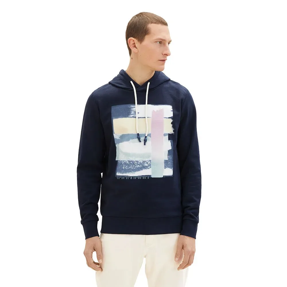 Sweat à Capuche Printed 1035559 Sky Captain Blue L - Tom tailor - FashionsVida