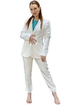 Strickjacken Pantalone Sigaretta Elegante Bianco White Pe22197 It M Female