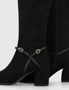 Botas de mujer en antelina con tacón - Lodi - FashionsVida