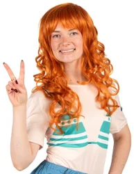 Perücke Nami One Piece für Erwachsene orange