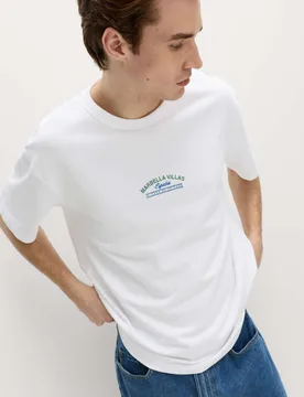 Pure Cotton Marbella Villas Graphic T-Shirt White male - M&S - FashionsVida