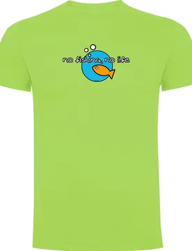No Fishing No Life Short Sleeve T-shirt Light Green M Men - Kruskis - FashionsVida