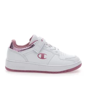 Sneakers Bianche e Rosa con Velcro RD18 FOIL LOW G PS 31 - Champion - FashionsVida
