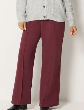 Women's Petite Pintuck Trousers in Dark Red Size: 14 - Dark Red - Size: 14 - M&Co - FashionsVida