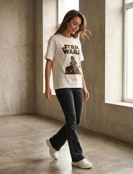 Maglietta con stampa Star Wars - panna