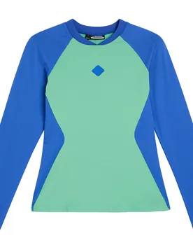 Polo Magnolia, langarm, türkis/blau xs - J.lindeberg - FashionsVida