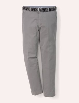 Extraglatt-Stretchbund-Chino, Regular Fit#normale Größen#schlanke Größen#untersetzte Größen, Farbe Grau, 32, inklusive passendem Gürtel mit Hem