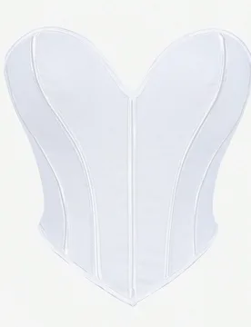Corpiño con corsé, top con escote en V profundo sin tirantes con Body con ballenas, espalda con cordones, top recortado moldeador, corsé de control - Shein - FashionsVida