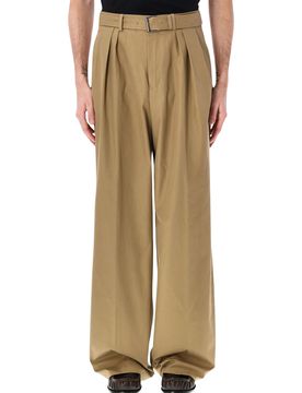 Cotton-blend Satin Straight-leg Pants