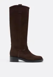 Flache Reitstiefel Leder BRAUN 36