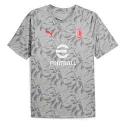T-shirt à Manches Courtes Avant-match Ac Milan 25/26 Smokey Grey / White L
