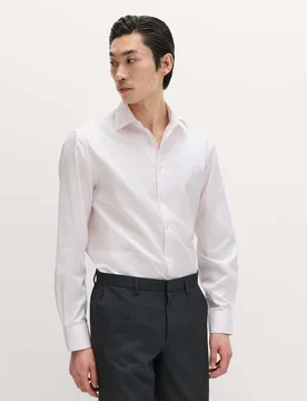 Regular Fit Luxury Pure Cotton Textured Shirt Pink male - M&S SARTORIAL - FashionsVida