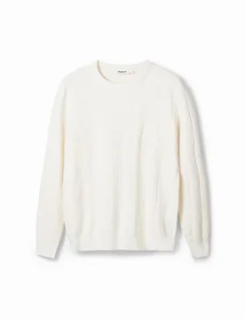 Pull motifs jacquard WHITE XXL male - Desigual - FashionsVida