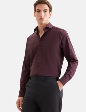 Regular Performance-Hemd Uni Rot 40 - Seidensticker - FashionsVida