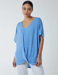Front Twist T-Shirt - M/L / BLUE - female