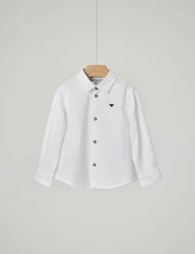 Camicia bianca Junior manica lunga in cotone stretch - Emporio armani - FashionsVida