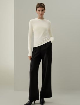 Maglia Maniche Lunghe Silk Breeze Bianco XS - Seta Jersey Elasticizzato, Traspirante ed Elegante